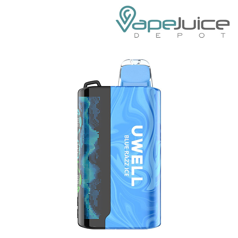 A blue razz ice Uwell Koko 60k disposable with a 3D curved display screen - Vape Juice Depot