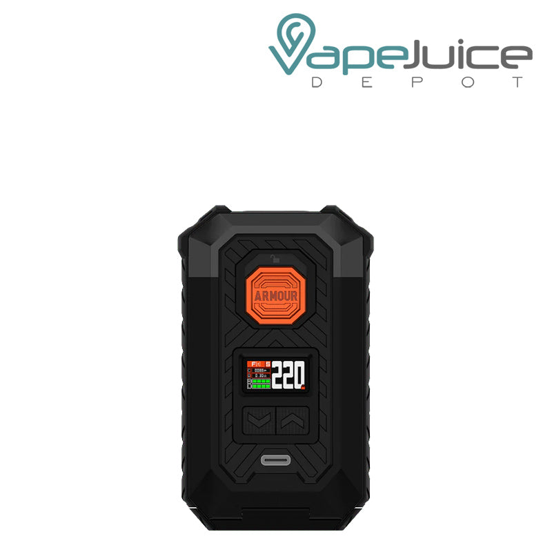 Black Vaporesso Armour MAX Mod with display screen and two adjustment buttons - Vape Juice Depot