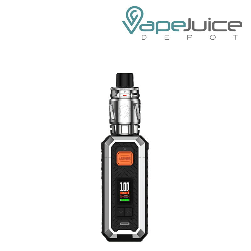 Silver Vaporesso Armour S Mod Kit with display screen and adjustment buttons - Vape Juice Depot
