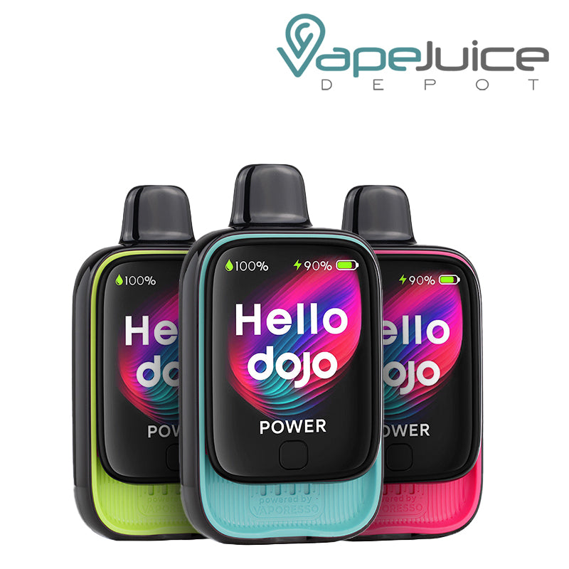 Three Flavors of Vaporesso Dojo iMate X 20K Disposable Kit with HD Display Screen and Firing Button- Vape Juice Depot