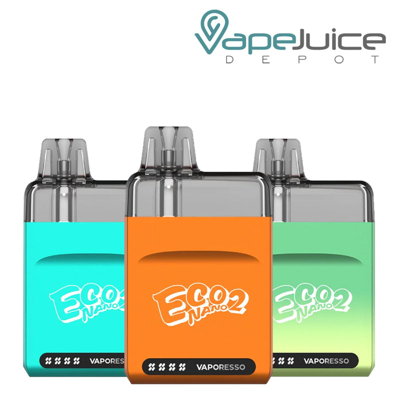 Three Colors of Vaporesso ECO Nano 2 Pod Kit - Vape Juice Depot