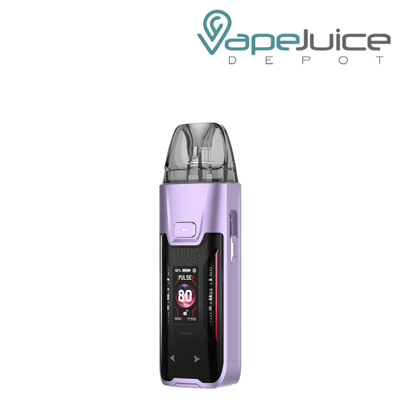 Flowing Purple Vaporesso LUXE XR Max 2 Pod Mod Kit with display screen and firing button - Vape Juice Depot