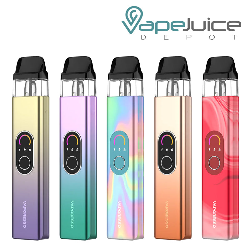 Four Colors of Vaporesso XROS 4 Pod Kit with firing button - Vape Juice Depot