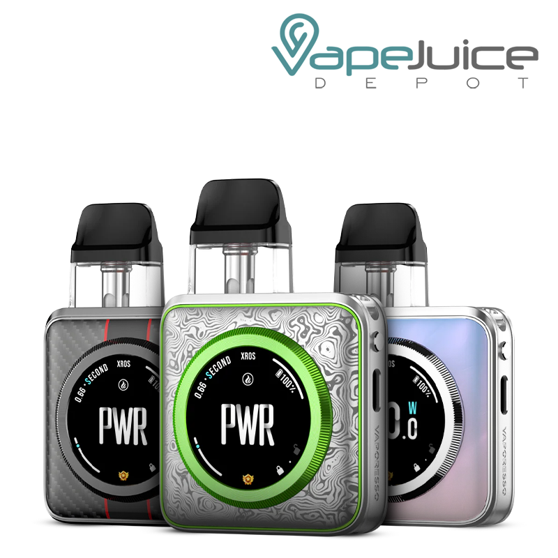 Three Colors of Vaporesso XROS 5 Nano Pod Kit with Touch Screen - Vape Juice Depot