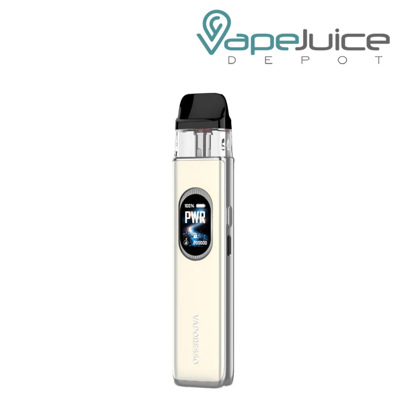 A Peal White Vaporesso XROS 6 Pod Kit with display screen - Vape Juice Depot