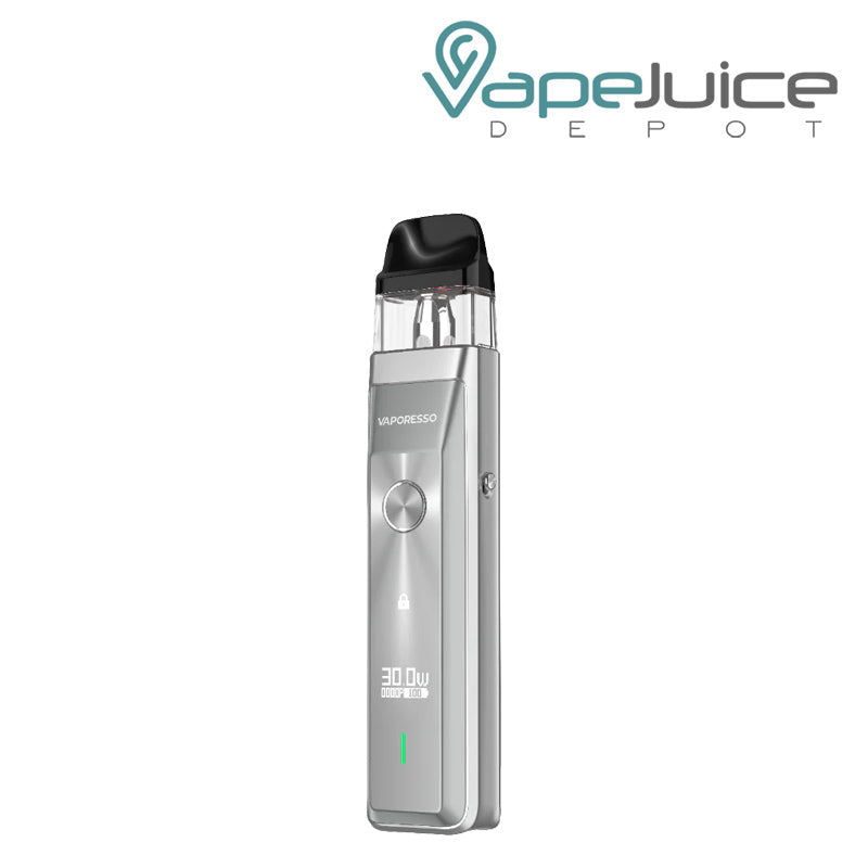 Silver Vaporesso XROS Pro Pod System with firing button and power indicator - Vape Juice Depot