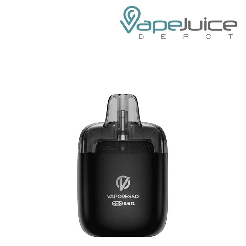 A Vaporesso X Dojo iMate OS Replacement Pod 0.6Ω featuring a transparent top pod design and built-in coil – Vape Juice Depot.