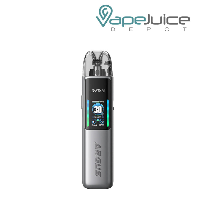 Astral Silver VooPoo ARGUS G2 Pod System Kit with a display screen - Vape Juice Depot