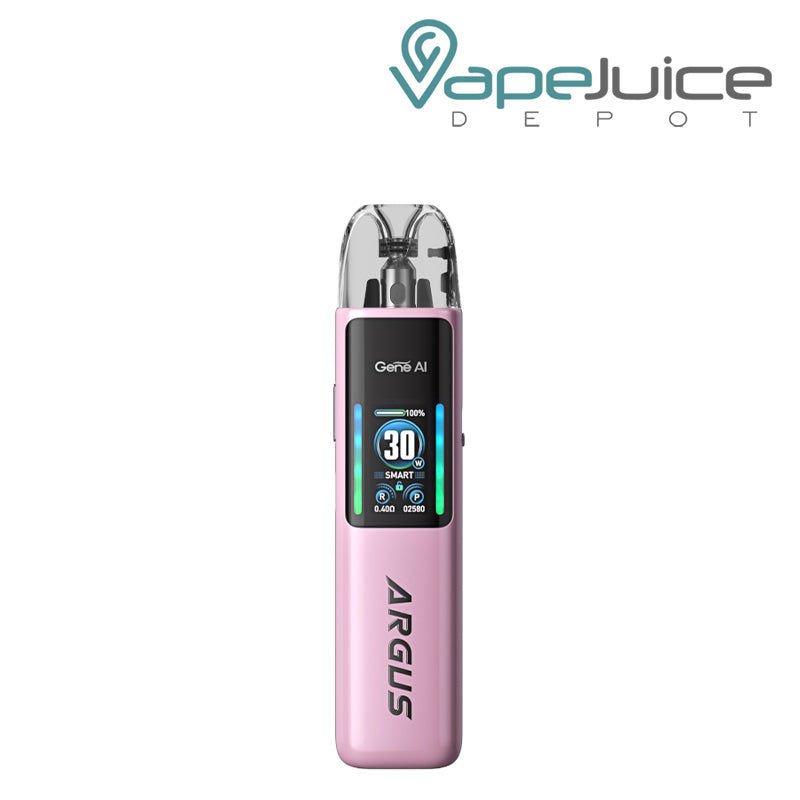 Glow Pink VooPoo ARGUS G2 Pod System Kit with a display screen - Vape Juice Depot