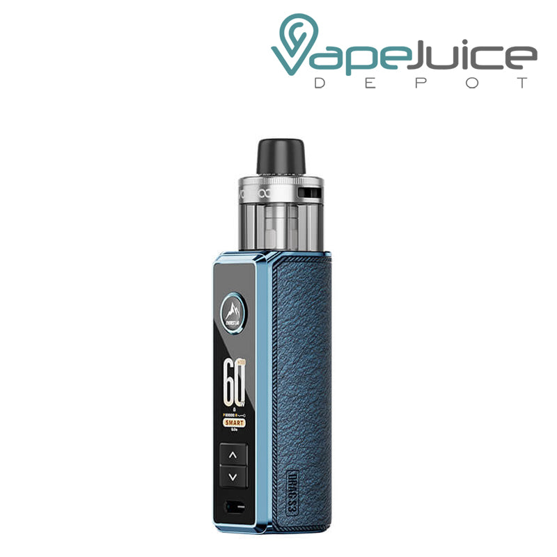A Blue VooPoo Drag S3 pod kit with a digital display - Vape Juice Depot