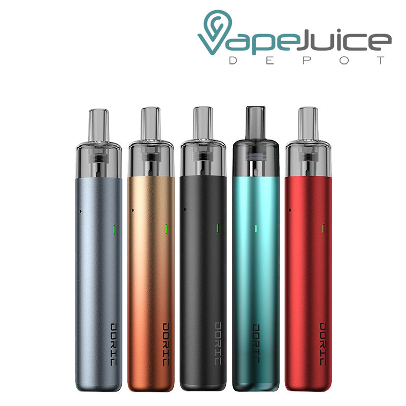 Five colors of VooPoo Doric 20 SE Pod Kit - Vape Juice Depot