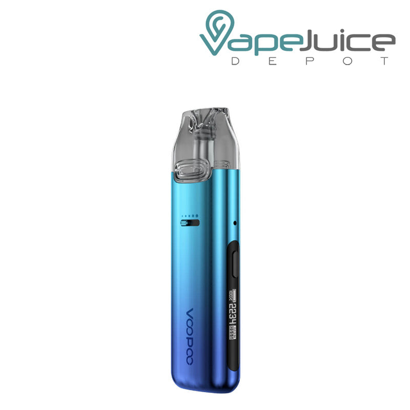 Blue VooPoo VMate Pro Pod Kit with a firing button - Vape Juice Depot