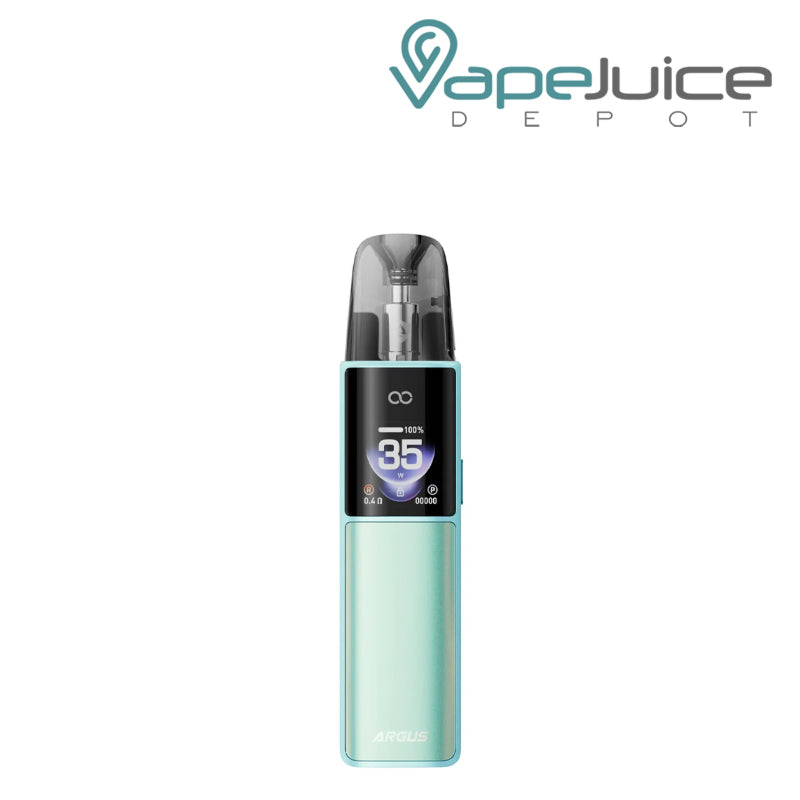 A Green VooPoo ARGUS G4 Pod System Kit with a display screen - Vape Juice Depot