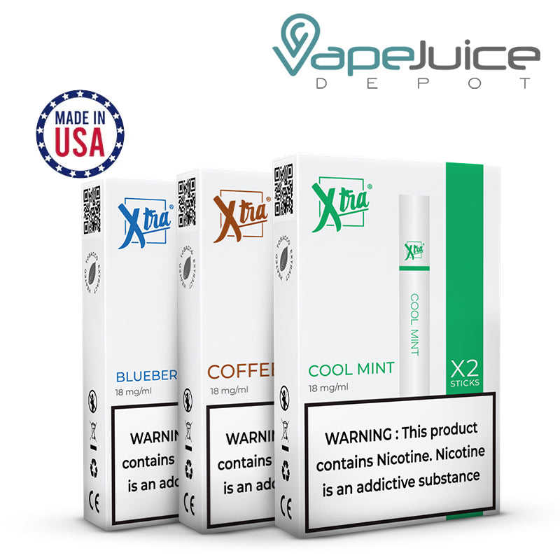 Three Box of Xtra Sticks with a warning sign - Vape Juice Depot