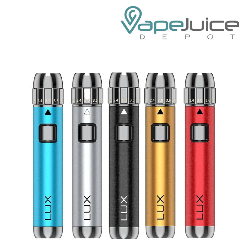 Five Colors of Yocan LUX 510 Threaded Vape Pen Battery - Vape Juice Depot