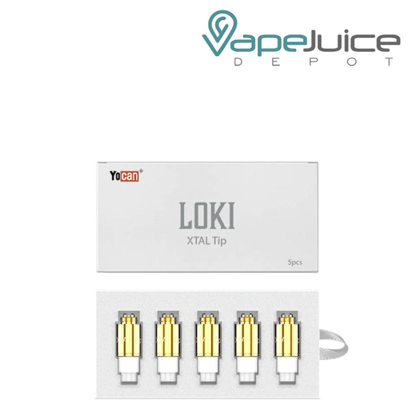 Five Yocan Loki XTAL Replacement Tips in the box - Vape Juice Depot