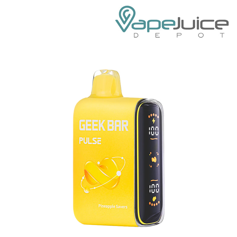 Pineapple Savers Geek Bar Pulse 15000 Disposable with a display screen on the side - Vape Juice Depot