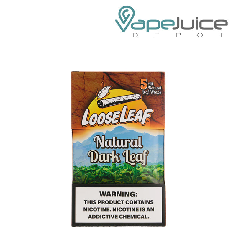 Natural Dark Leaf Looseleaf Leaf Wraps 40 Count with a warning sign - Vape Juice Depot