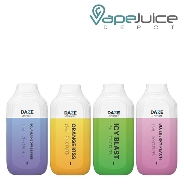 4 flavors of 7 Daze OHMLET 7000 Disposable - Vape Juice Depot