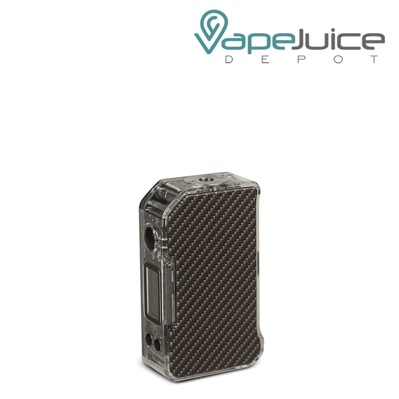 Carbon Fiber Trasnparent Dovpo MVP 220W Box Mod with a firing button and color screen - Vape Juice Depot