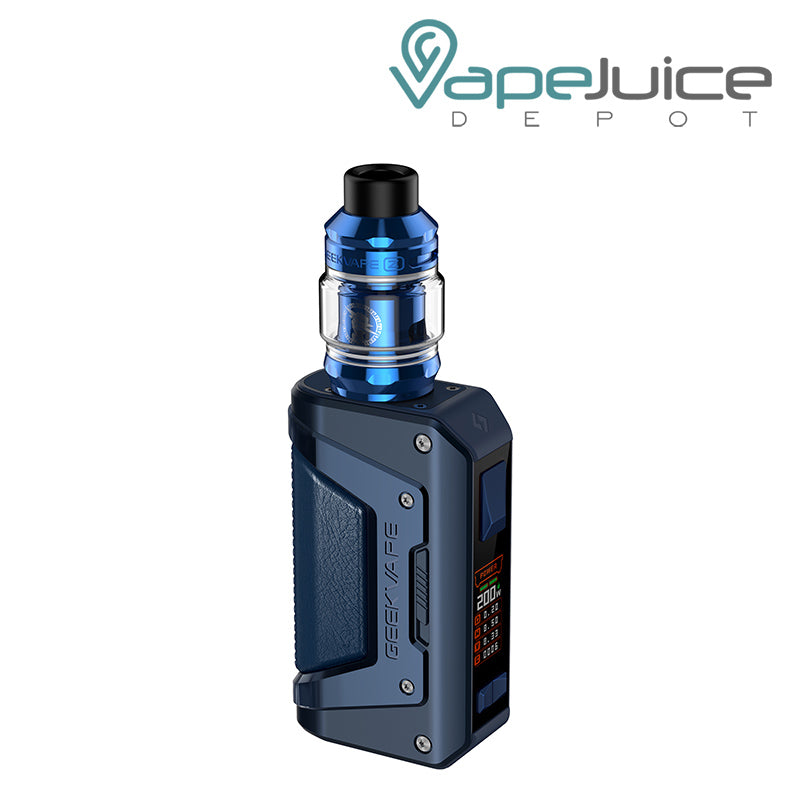 Blue GeekVape L200 Aegis Legend 2 Kit with a firing button and screen - Vape Juice Depot