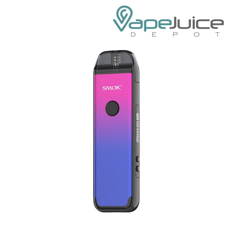 Blue Purple SMOK ACRO 25W Pod System Kit with a auto draw button on front and two adjustable buttons on the side - Vape Juice Depot