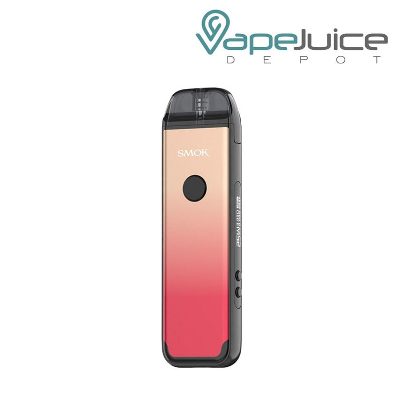 Red Gold SMOK ACRO 25W Pod System Kit with a auto draw button on front and two adjustable buttons on the side - Vape Juice Depot
