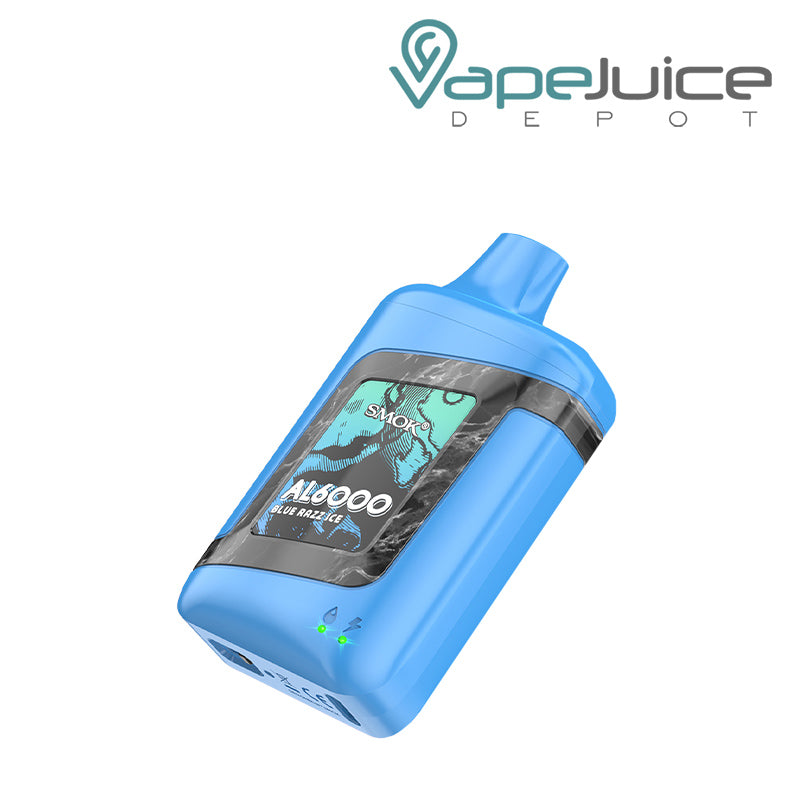 Side view of Blue Razz Ice SMOK AL6000 Rechargeable Disposable - Vape Juice Depot