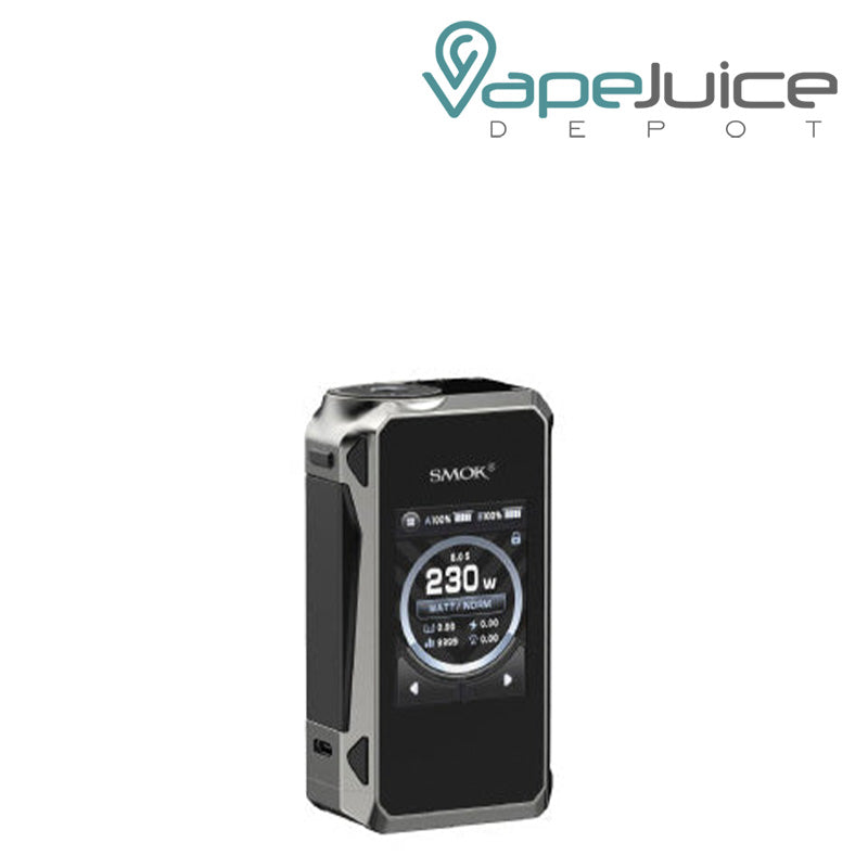 Front Side of Beige White SMOK G PRIV 4 Box Mod with Touch Screen and a firing button - Vape Juice Depot