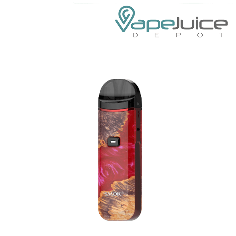 Red Stabilizing Wood SMOK Nord Pro Pod System Kit with a firing button - Vape Juice Depot