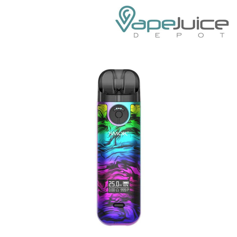 A SMOK Novo 4 Kit Fluid 7 Color with OLED Display, Type-C Port and an adjustable button - Vape Juice Depot