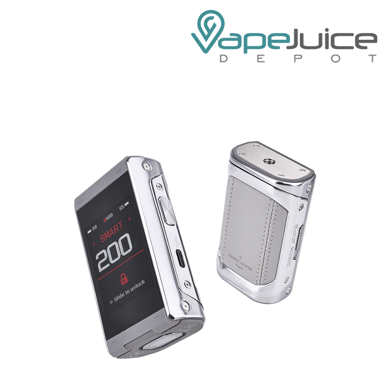 Two GeekVape T200 Aegis Touch Box Mod front side and back side - Vape Juice Depot