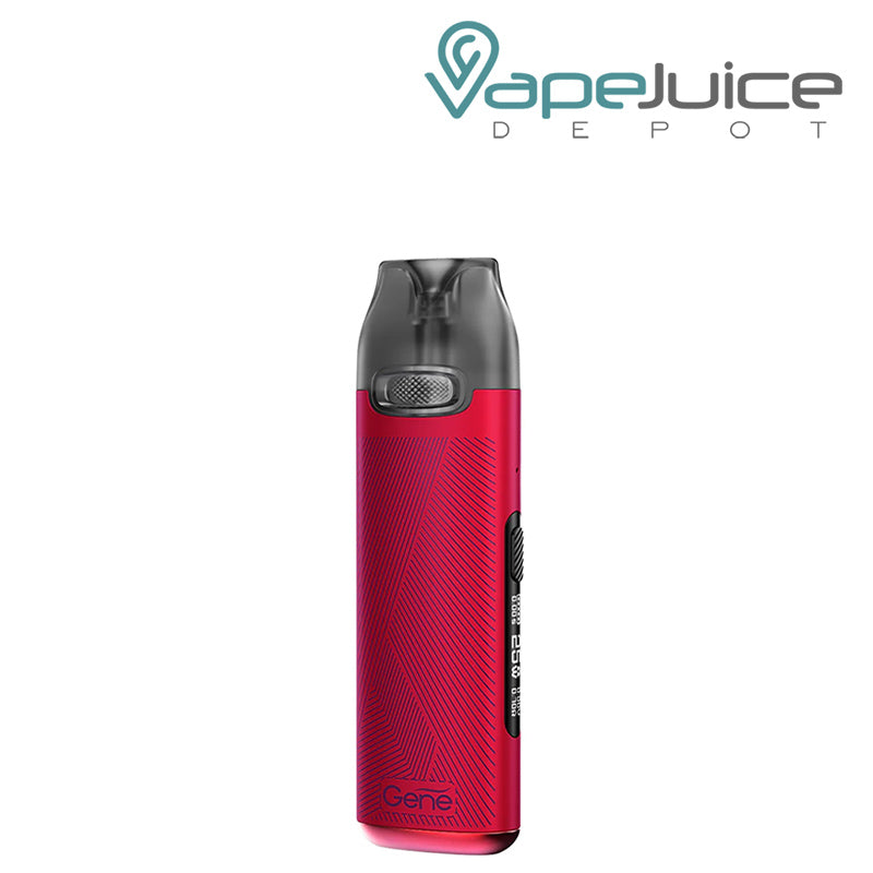 Red VooPoo V.THRU Pro Pod Kit with a side button and an OLED screen - Vape Juice Depot
