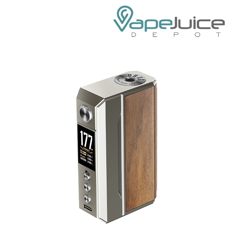 Pale Gold Walnut VooPoo DRAG 4 Box Mod with TFT Full Color Screen and adjustment buttons - Vape Juice Depot