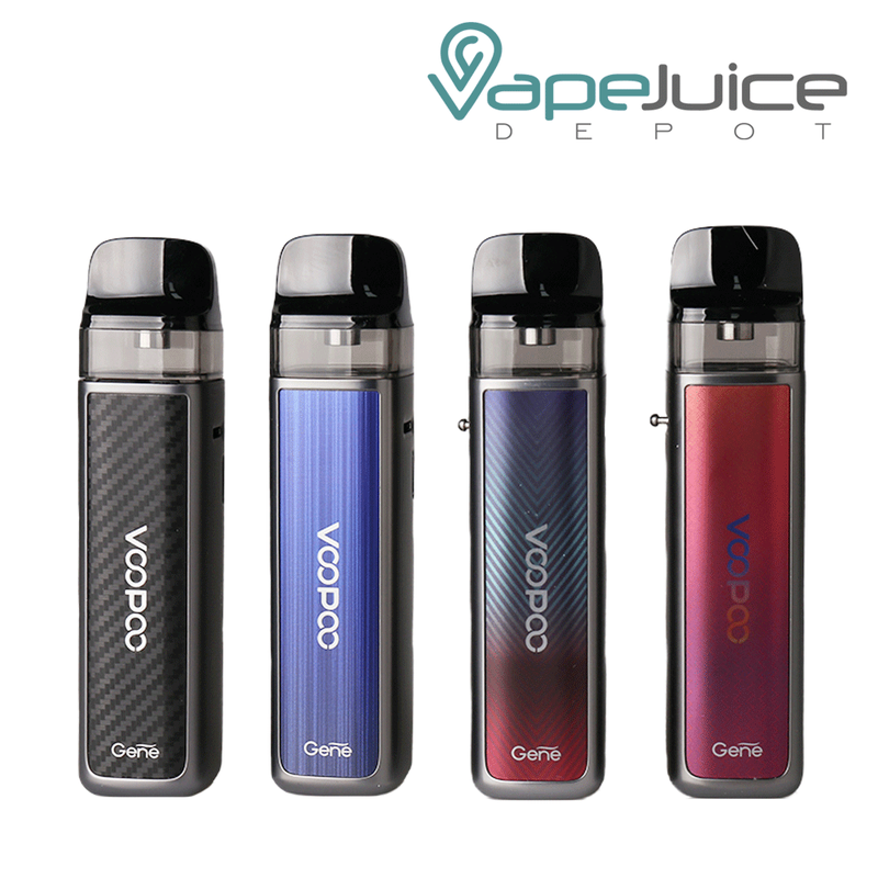 Four different colors of VooPoo VINCI 2 Pod Mod Kit - Vape Juice Depot