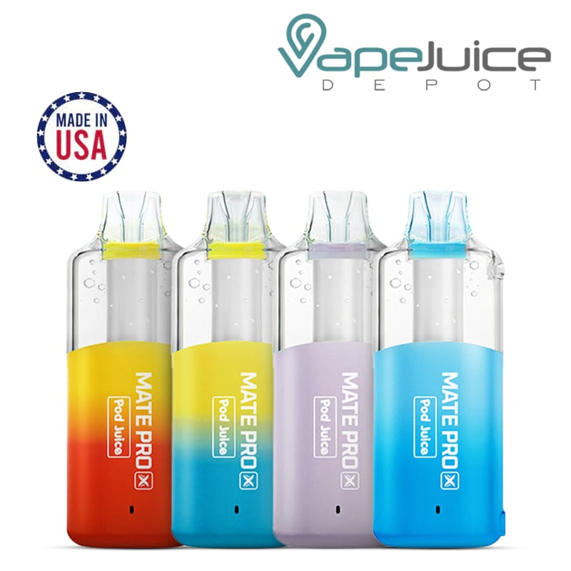 Four Flavors of Pod Juice Mate Pro X 80K Disposable Kit - Vape Juice Depot