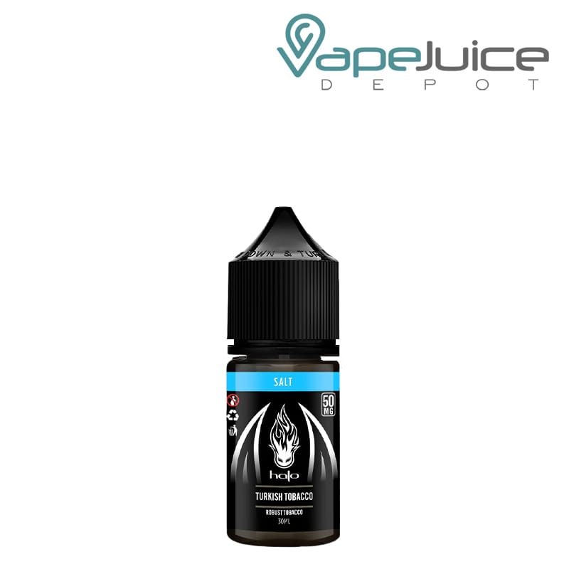 A 30ml bottle of Turkish Tobacco Halo Salts - Vape Juice Depot