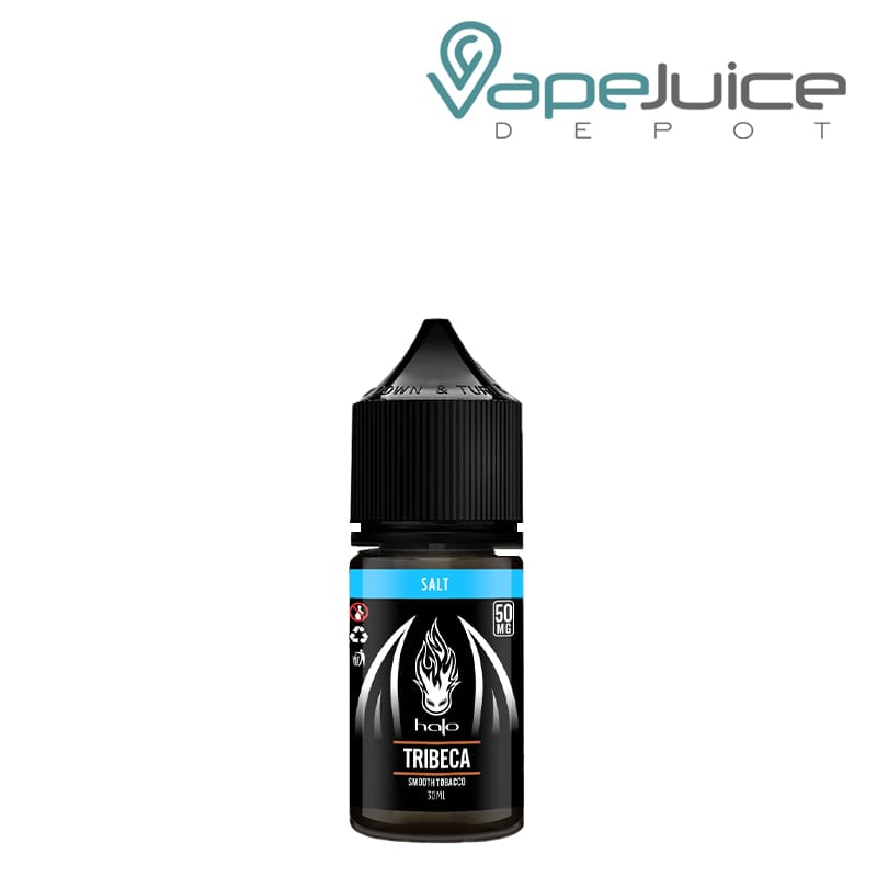 A 30ml bottle of Tribeca Tobacco Halo Salts - Vape Juice Depot