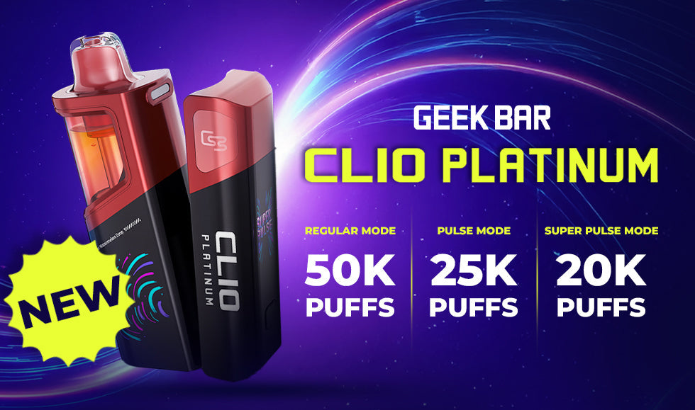 Geek Bar Clio Platinum 50K Review: Magnetic Battery & Modes - Vape Juice Depot