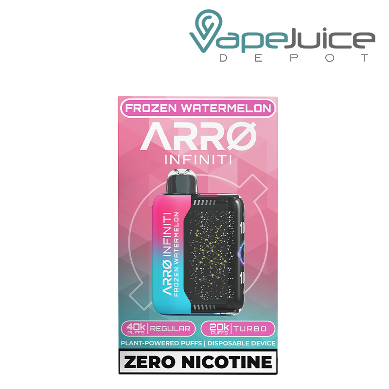 A Box of Frozen Watermelon ARRO Infiniti 40K ZERO Nicotine Disposable - Vape Juice Depot