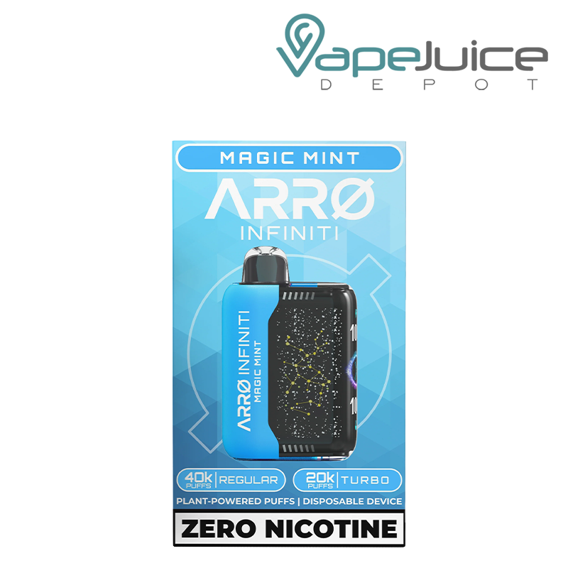 A Box of Magic Mint ARRO Infiniti 40K ZERO Nicotine Disposable - Vape Juice Depot