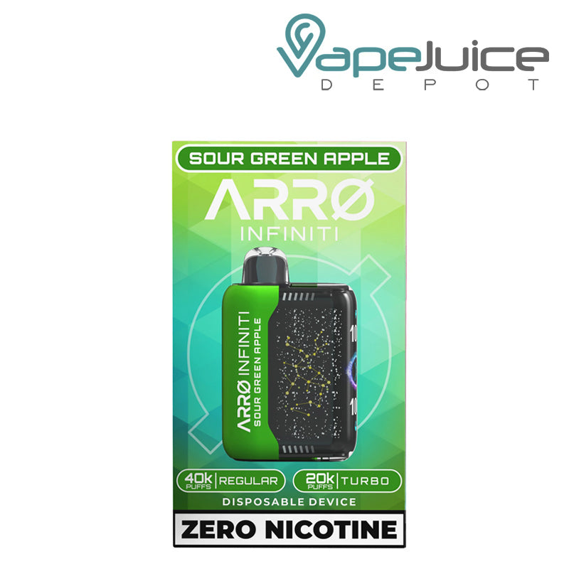 Sour Green Apple ARRO Infiniti 40K ZERO Nicotine Disposable - Vape Juice Depot