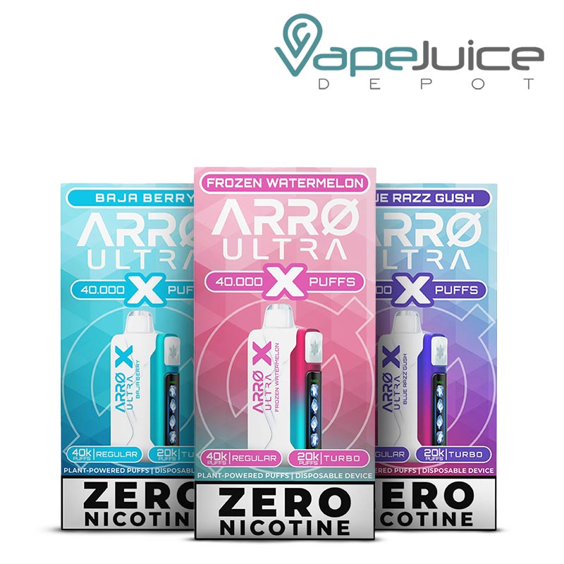 Three Flavors Box of ARRO Ultra X 40K ZERO Nicotine Disposable - Vape Juice Depot