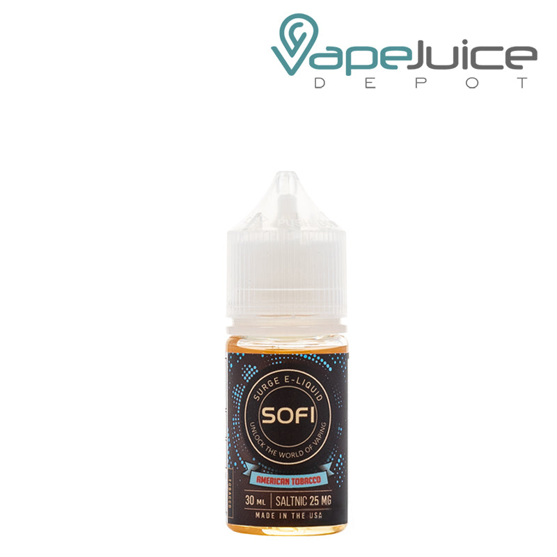 A 30ml bottle of American Tobacco Sofi Surge Salts - Vape Juice Depot