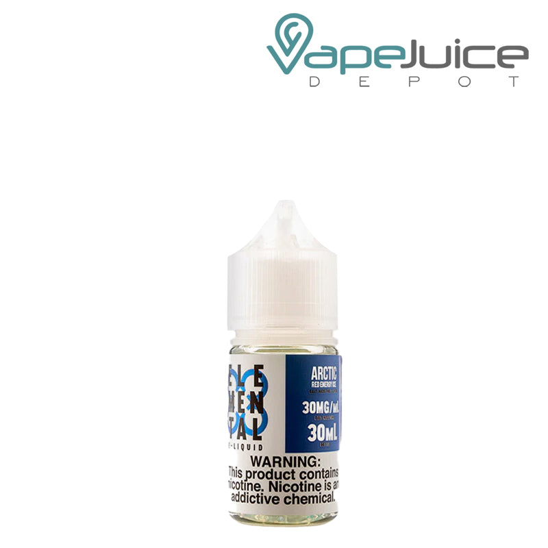 A 30ml bottle of Arctic Rush Ice Elemental E-Liquid with a warning sign - Vape Juice Depot