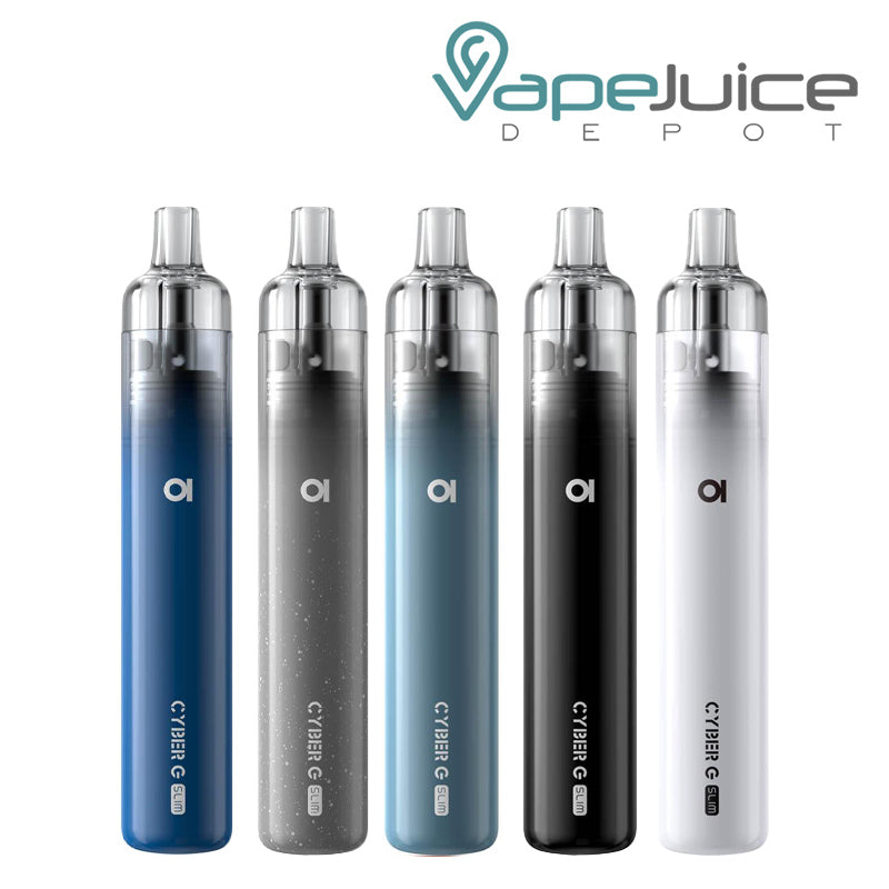 Five Colors of Aspire Cyber G Slim Pod Kit - Vape Juice Depot