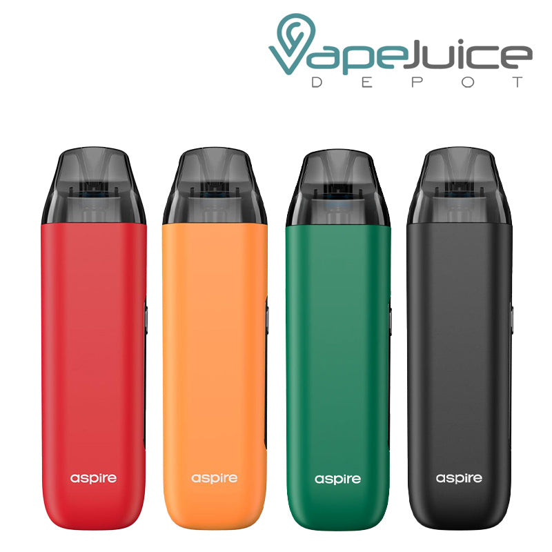 Four colors of Aspire Minican 3 Pro Pod Kit - Vape Juice Depot
