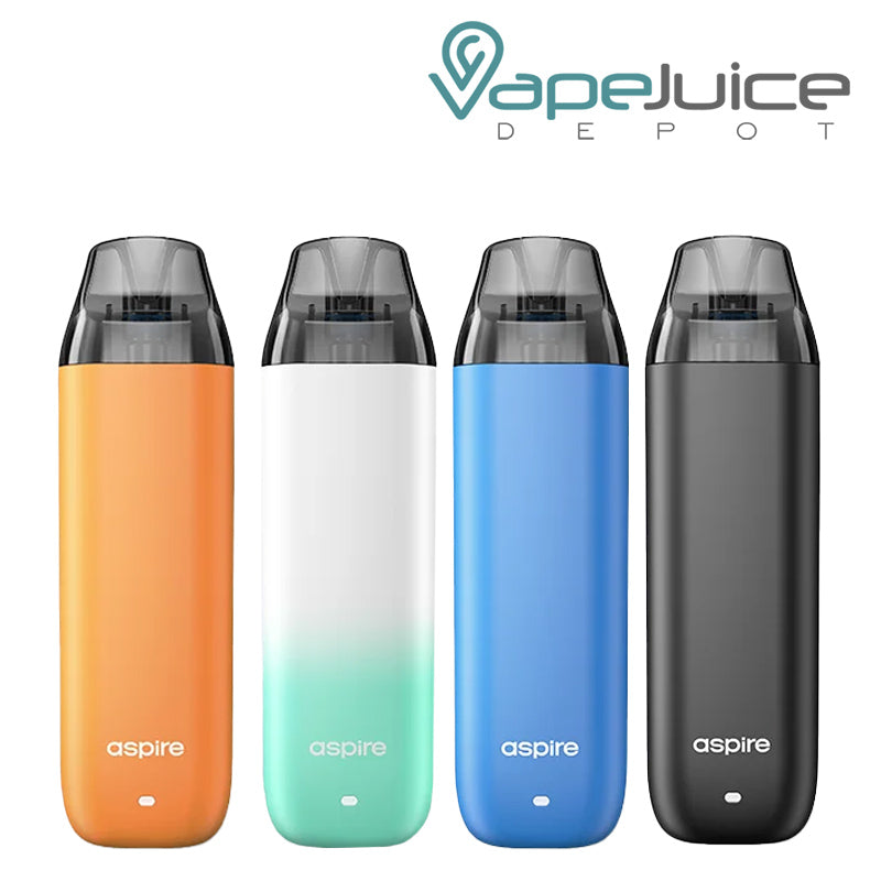 Four colors of Aspire Minican 3 Pod Kit - Vape Juice Depot