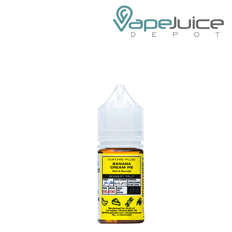 A 30ml bottle of Banana Cream Pie Glas Basix Salts - Vape Juice Depot