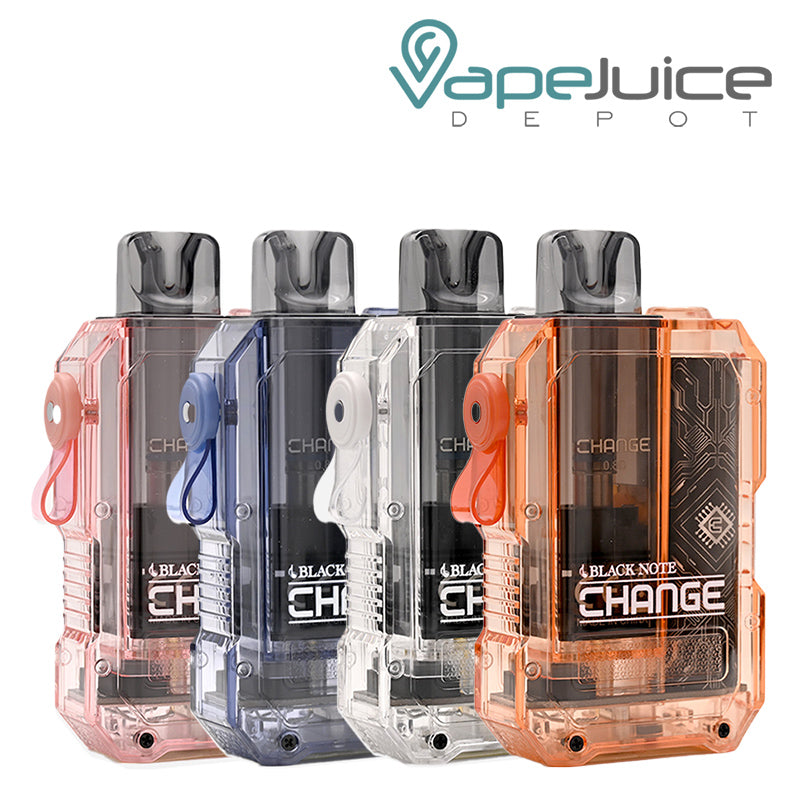 Four colors of Black Note CHANGE Pod Kit - Vape Juice Depot